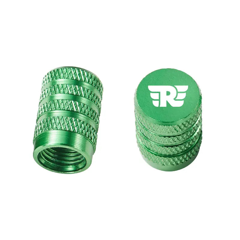 CNC Aluminum Motorcycle Tire Valve Stem Caps – Winged Badge – Set of 2
