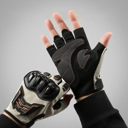 Gants d’été demi-doigts pour moto — Respirants | Résistants aux chutes | Unisexes | M–XL | 3 couleurs