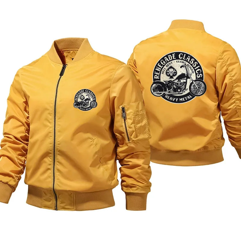 Renegade Classics Heavy Metal Bomber Jacket – Men's MA-1 Windbreaker