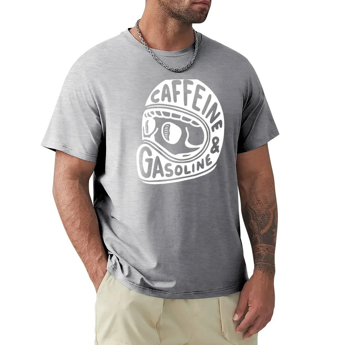 カフェイン＆ガソリン モトグラフィックTシャツ — 100%コットン | S–6XL | 11色