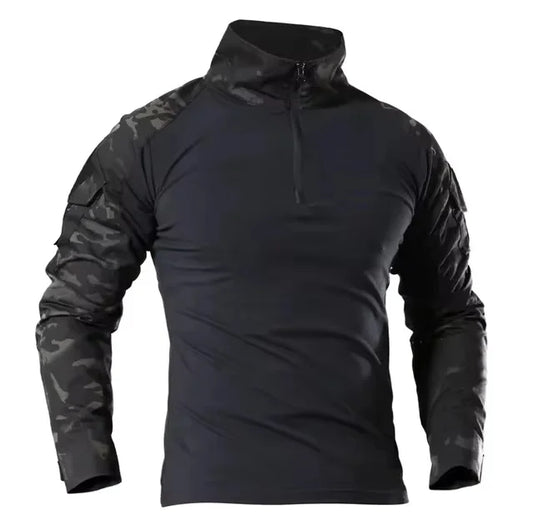 Men's Tactical Long Sleeve Hiking Shirt – Breathable Outdoor Camouflage Top