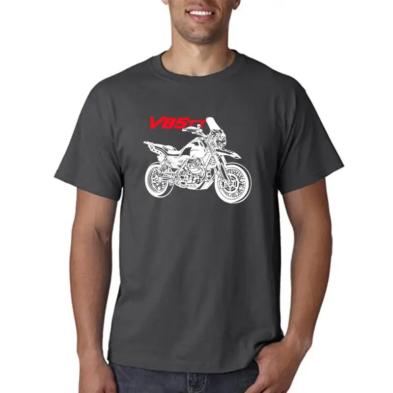 Men's Cotton Motorcycle T-Shirt — Graphic Biker Tee