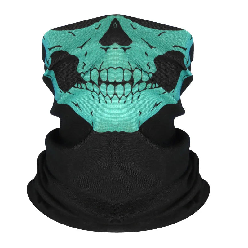 Skull Face Bandana Neck Gaiter – Breathable Outdoor Headwear for Cycling & Moto