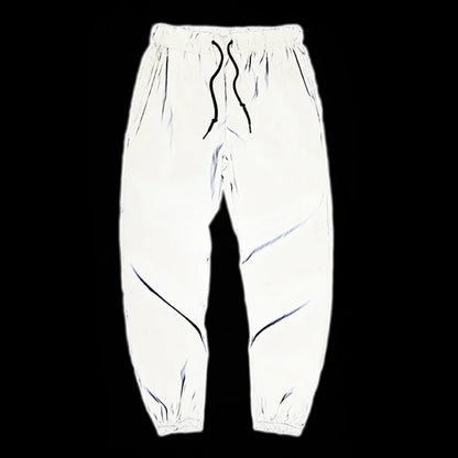 Reflektierende Jogginghose für die Nacht – Streetwear-Fahrerhose mit elastischem Bund