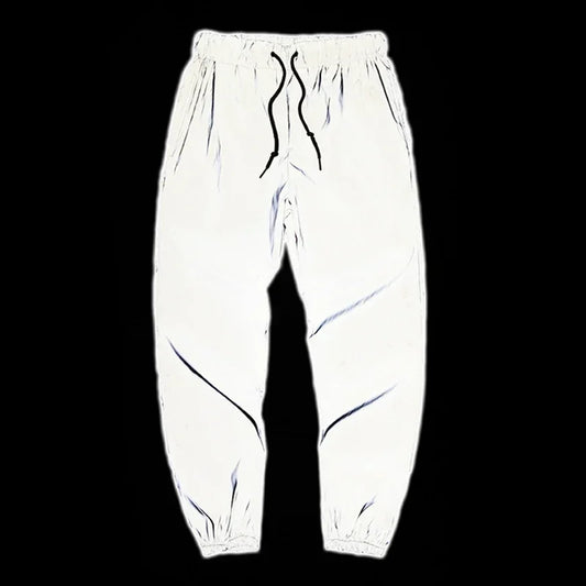 Night Reflective Jogger Pants – Elastic Waist Streetwear Riding Trousers