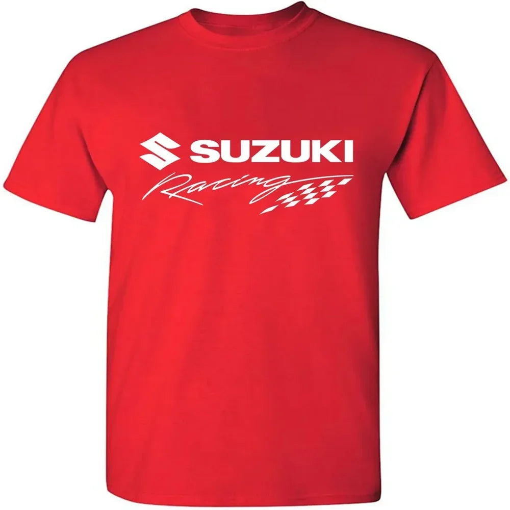 Motorcycle Racing Print T-Shirt | Men's 100% Cotton Moto Tee