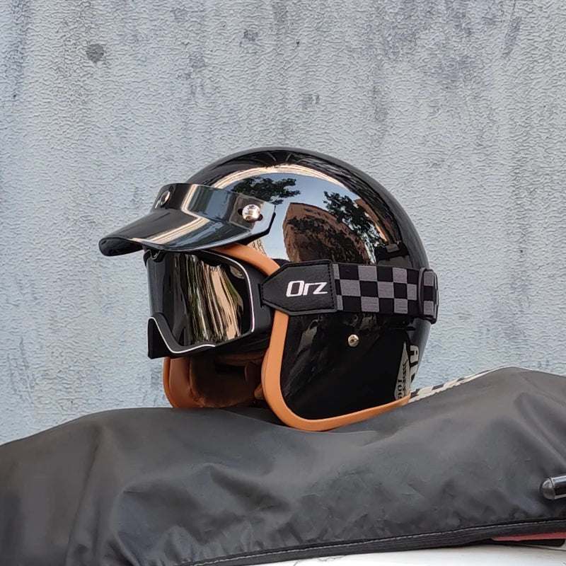 Retro 3/4 Open Face Motorcycle Helmet – DOT Certified | Unisex