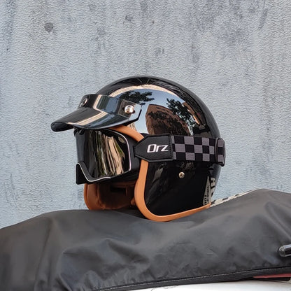 Retro 3/4 Open Face Motorcycle Helmet – DOT Certified | Unisex