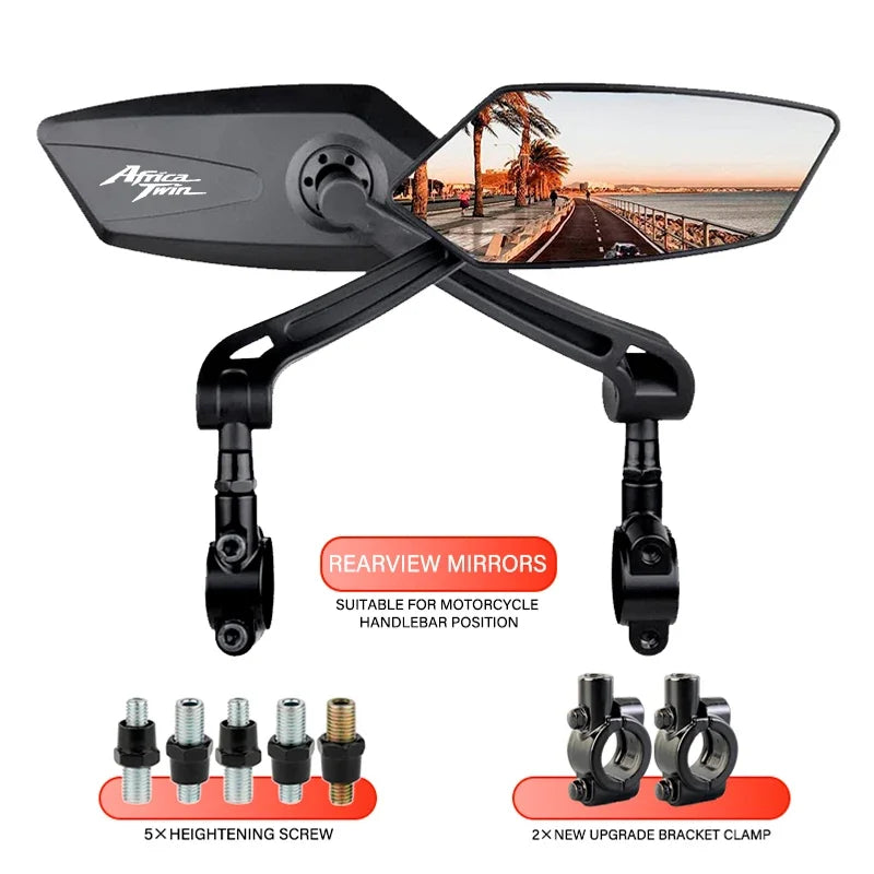Espelho retrovisor para motocicleta – Ajustável e giratório | Vendido em pares