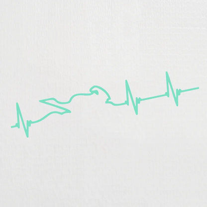 Motorcycle Heartbeat Line Sticker — Waterproof PVC, 16 Colors, Reflective Options