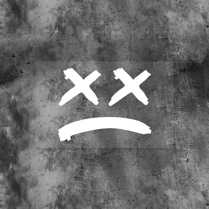 XX Eye Sad Face Motorcycle Helmet Sticker – Waterproof Vinyl Decal