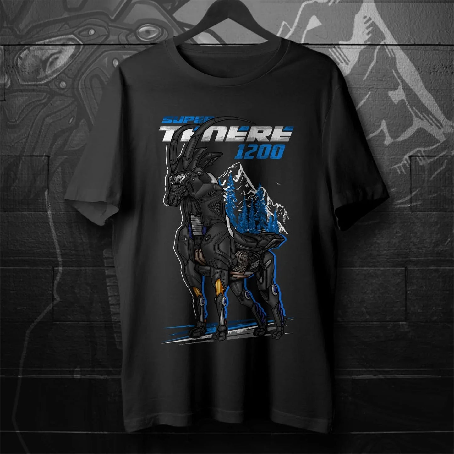 Adventure Motorcycle Graphic T-Shirt – Cyberpunk Antelope Moto Tee