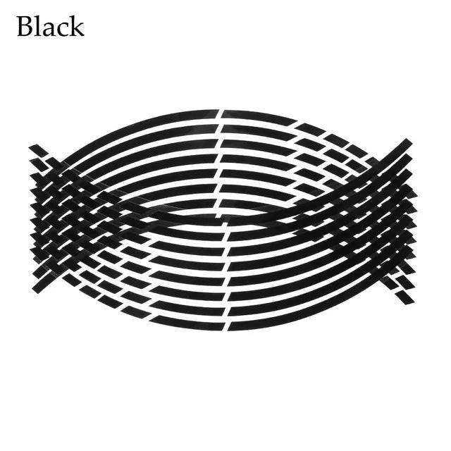 Motorcycle Wheel Rim Stripe Stickers – PVC Waterproof Decals for 17/18" Rims