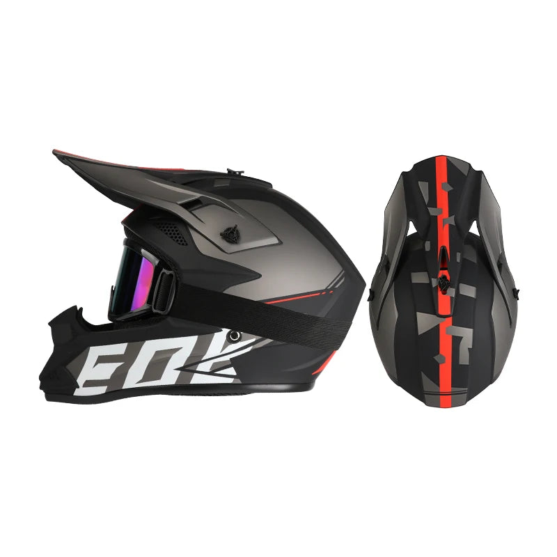 Off-Road Motorcycle Helmet with Goggles – Full Face Motocross