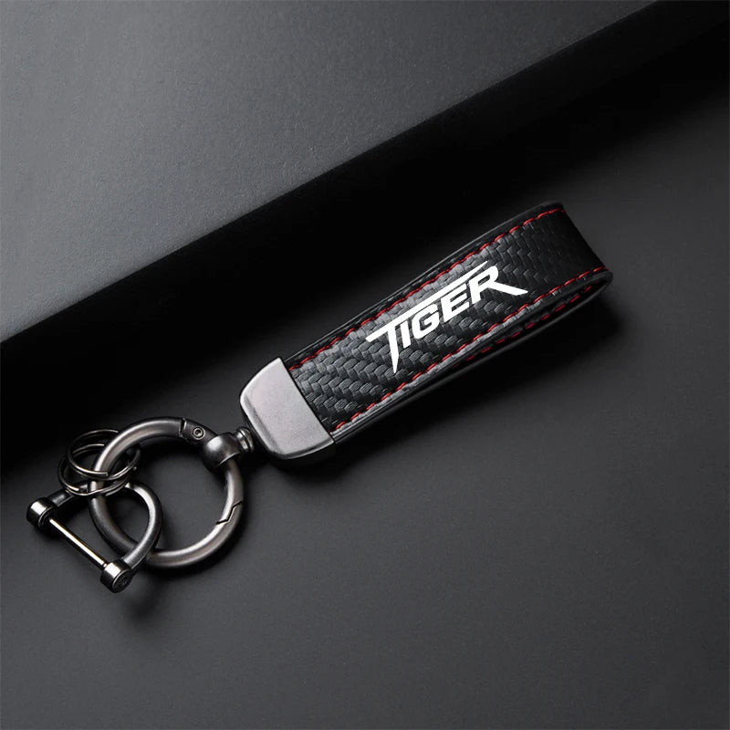 Carbon-Fiber-Style Motorcycle Keychain