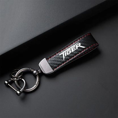 Carbon-Fiber-Style Motorcycle Keychain