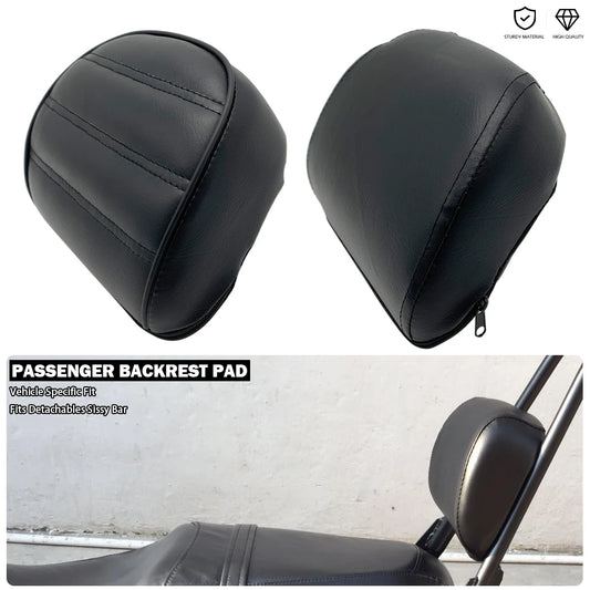 Sissy Bar Backrest Pad – PU Leather Passenger Cushion Detachable