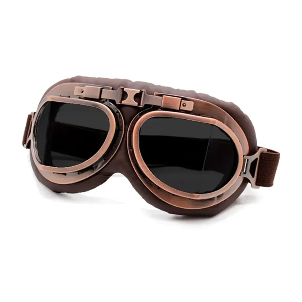 Vintage Pilot Goggles for Motorcycle – Windproof Retro Riding Glasses