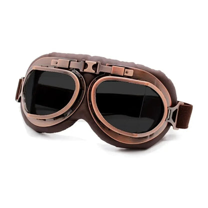 Vintage Pilot Goggles for Motorcycle – Windproof Retro Riding Glasses