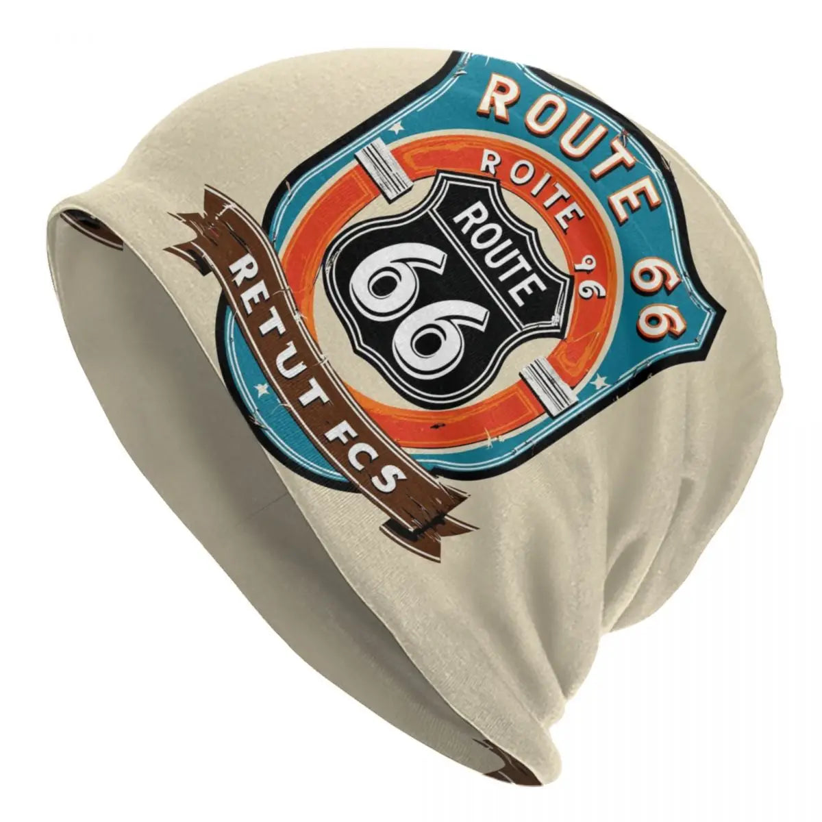 Route 66 Motorcycle Beanie Hat – Knitted Skull Cap for Riders
