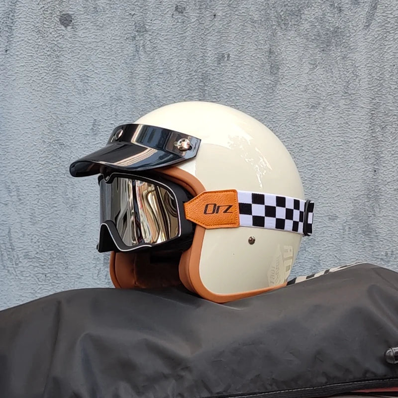 Retro 3/4 Open Face Motorcycle Helmet – DOT Certified | Unisex
