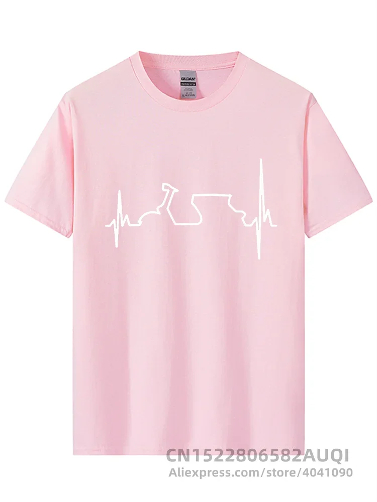 Women's Funny Motorcycle Heartbeat Graphic T-Shirt XS–XXXL
