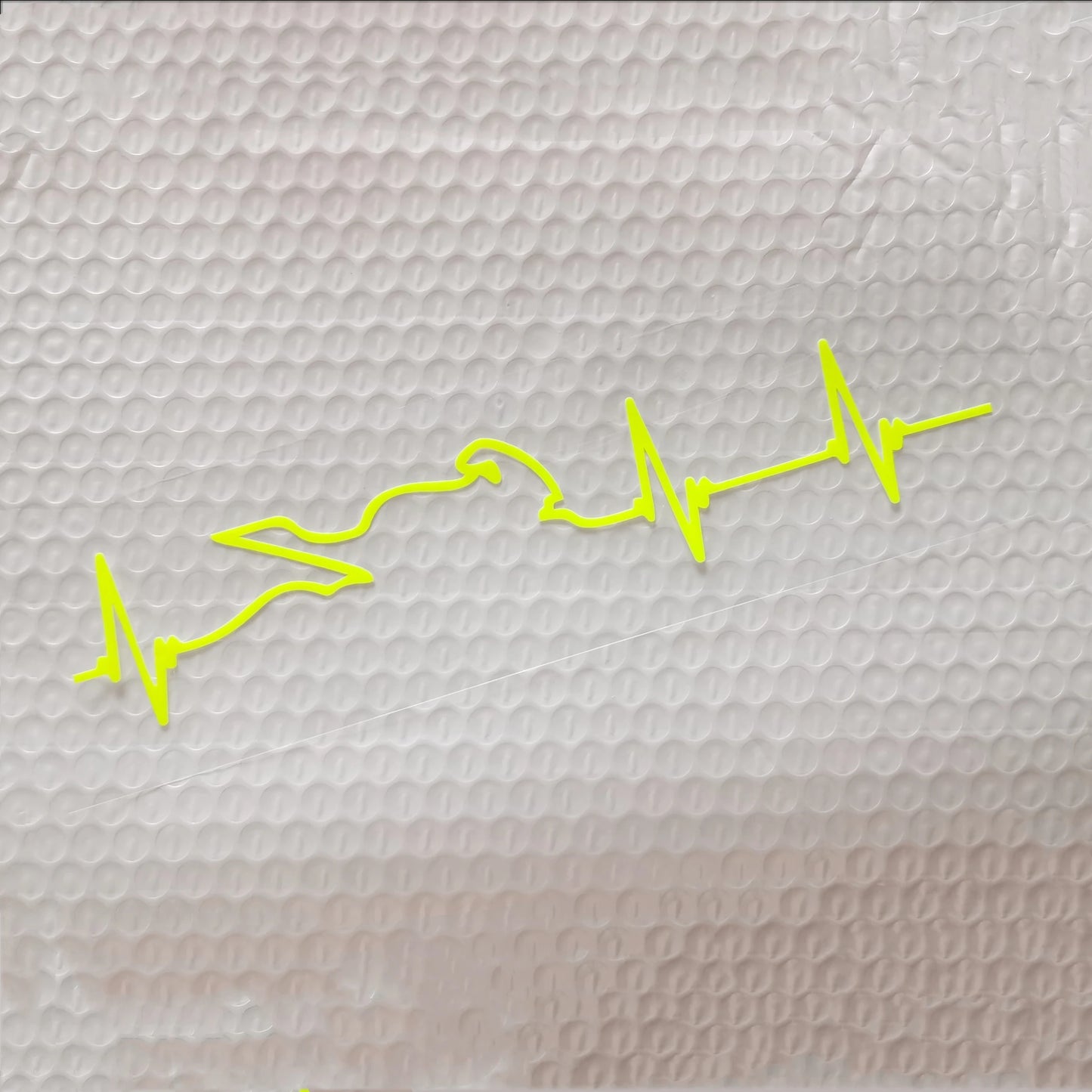 Motorcycle Heartbeat Line Sticker — Waterproof PVC, 16 Colors, Reflective Options