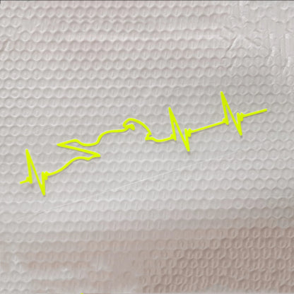 Motorcycle Heartbeat Line Sticker — Waterproof PVC, 16 Colors, Reflective Options