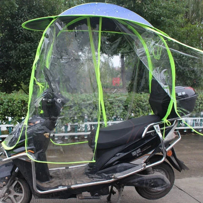 Removable Canopy for E-Bikes & Electric Scooters – Thickened Rain & Sun Cover Metal Bracket Mirror Mount