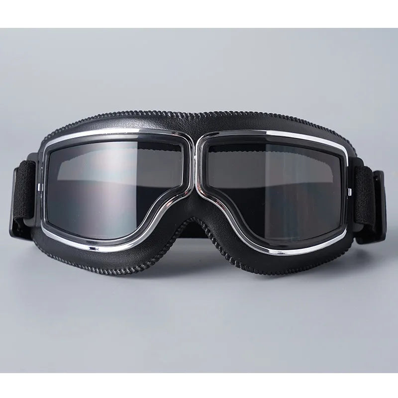 Retro Leather Motorcycle Goggles – Vintage Windproof Riding Glasses