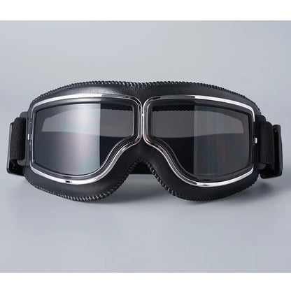 Retro Leather Motorcycle Goggles – Vintage Windproof Riding Glasses