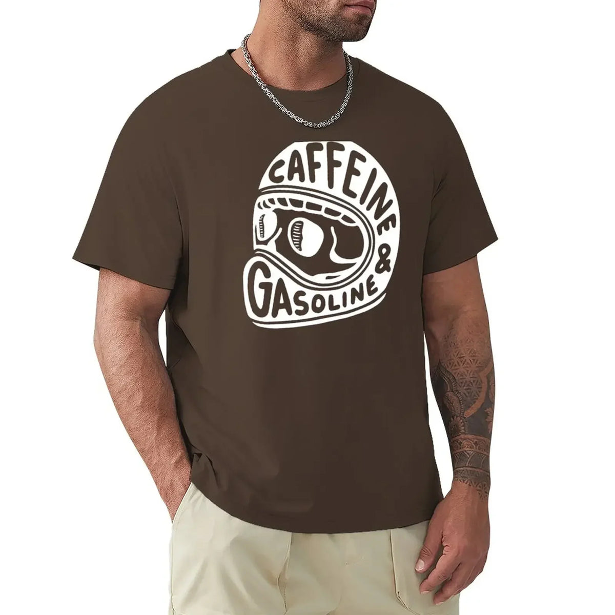 カフェイン＆ガソリン モトグラフィックTシャツ — 100%コットン | S–6XL | 11色