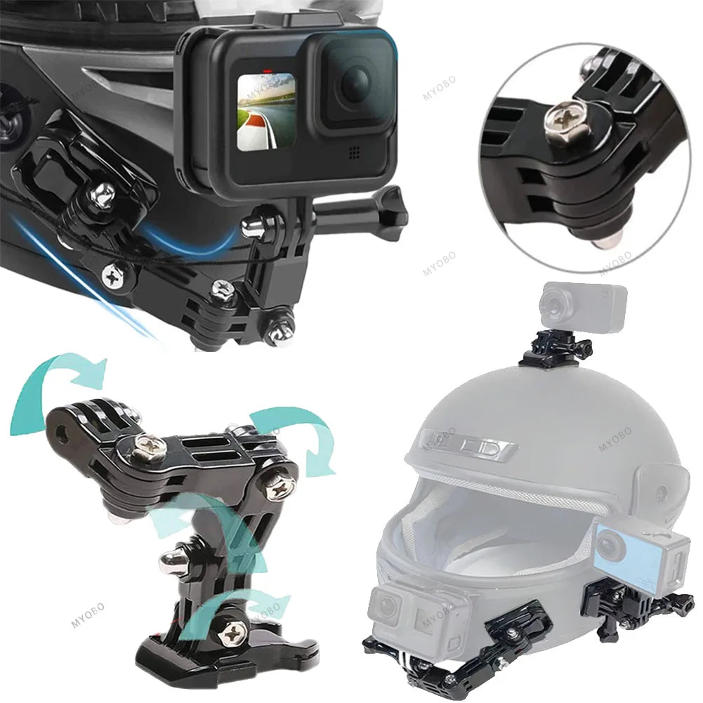 Motorcycle Helmet Chin Mount Kit for Action Camera – 4-Joint Rotatable System