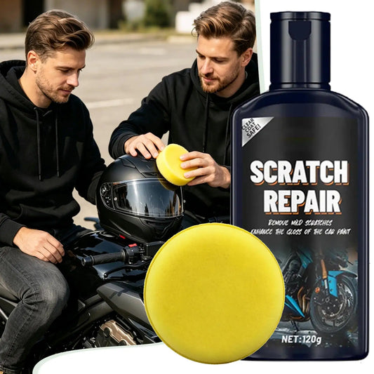 Motorcycle Helmet Scratch Remover Paste 120g with Sponge Applicator — Visor & Goggle Polish