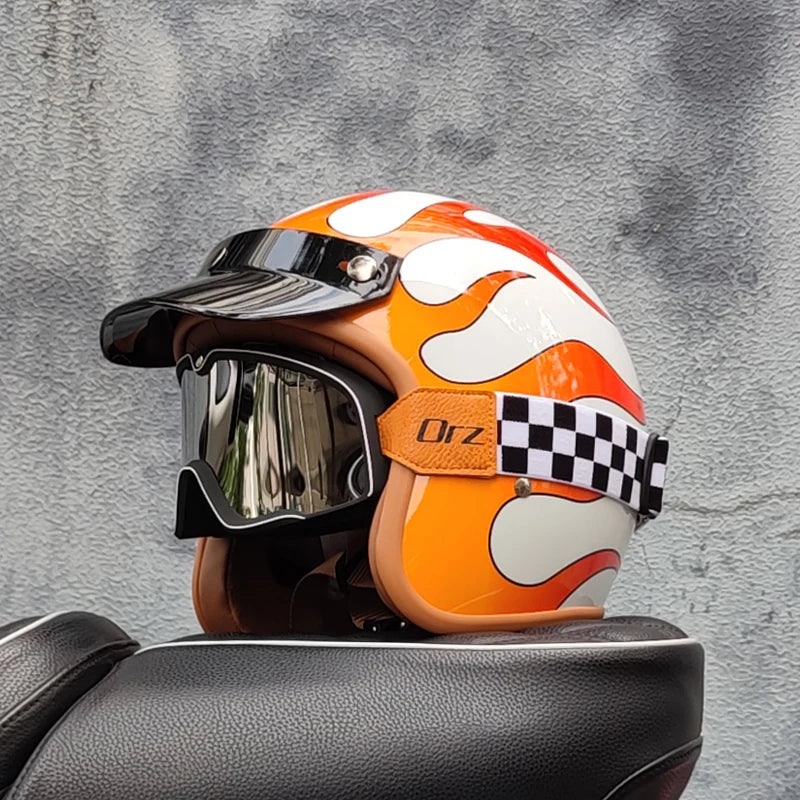 Retro 3/4 Open Face Motorcycle Helmet – DOT Certified | Unisex