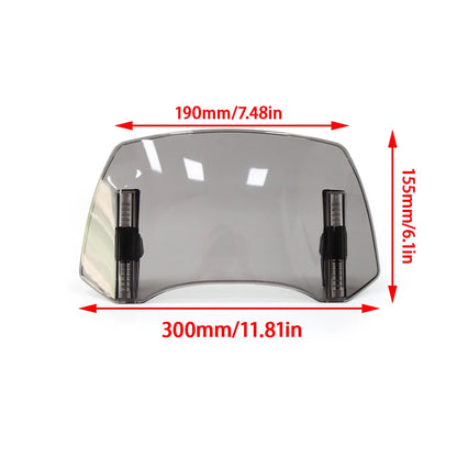 Extensión universal de parabrisas para motocicleta – Deflector ajustable de montaje con abrazadera