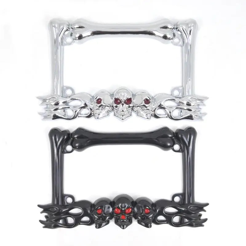Skull License Plate Frame – Motorcycle & Scooter