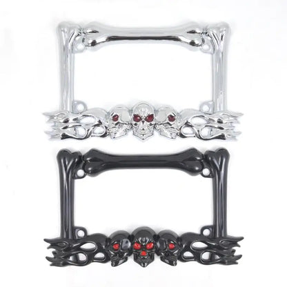 Skull License Plate Frame – Motorcycle & Scooter