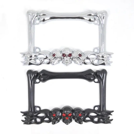 Skull License Plate Frame – Motorcycle & Scooter
