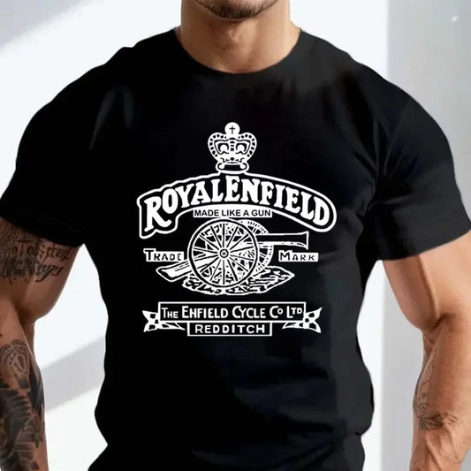 Vintage British Motorcycle Heritage Crest Graphic T-Shirt – Classic Biker Tee