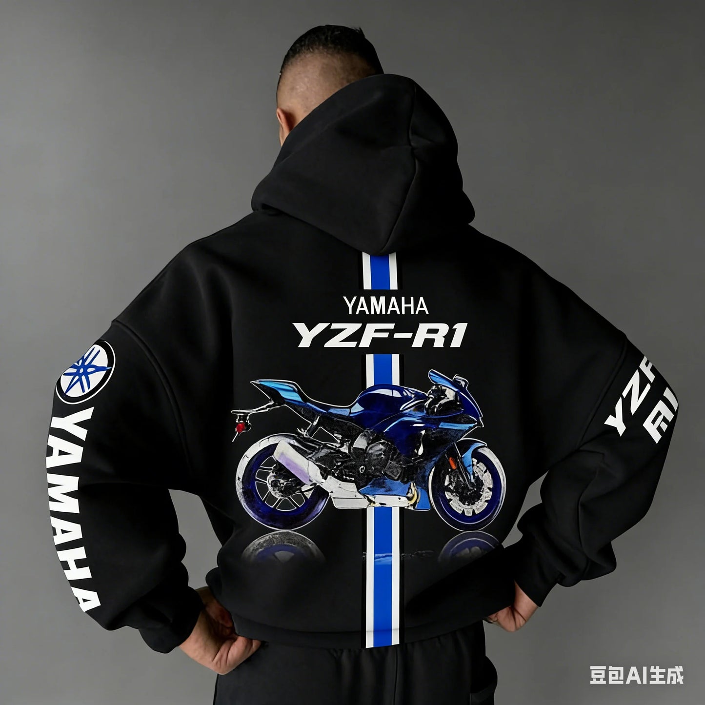Motorcycle Oversized Cotton Hoodie – Unisex All-Season Sportswear