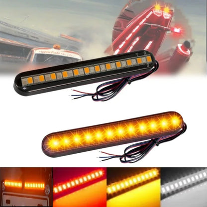 شريط إضاءة LED للدراجات النارية بـ24 LED لإشارات الانعطاف ولوحة الترخيص – تأثير الماء المتدفق