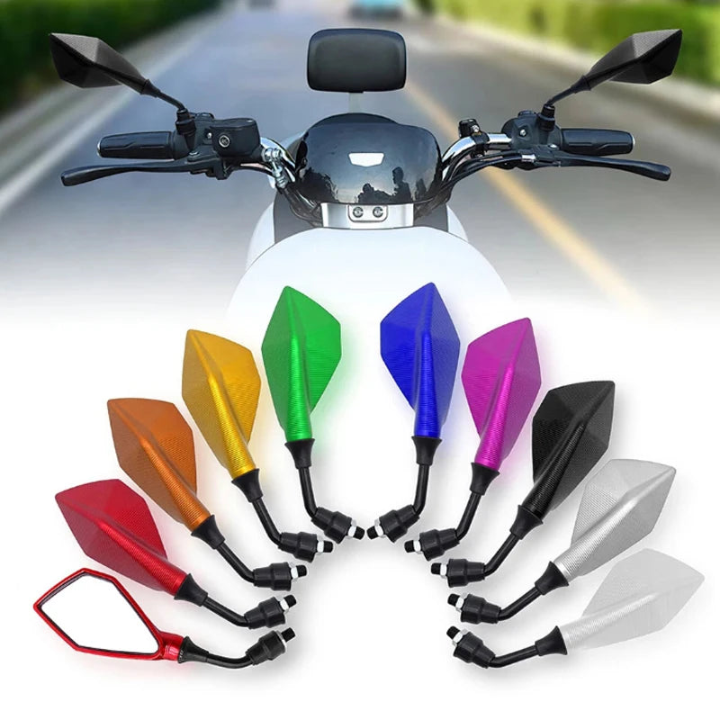 Retrovisores universais para motocicleta, grande angular, ajustáveis – 2 peças