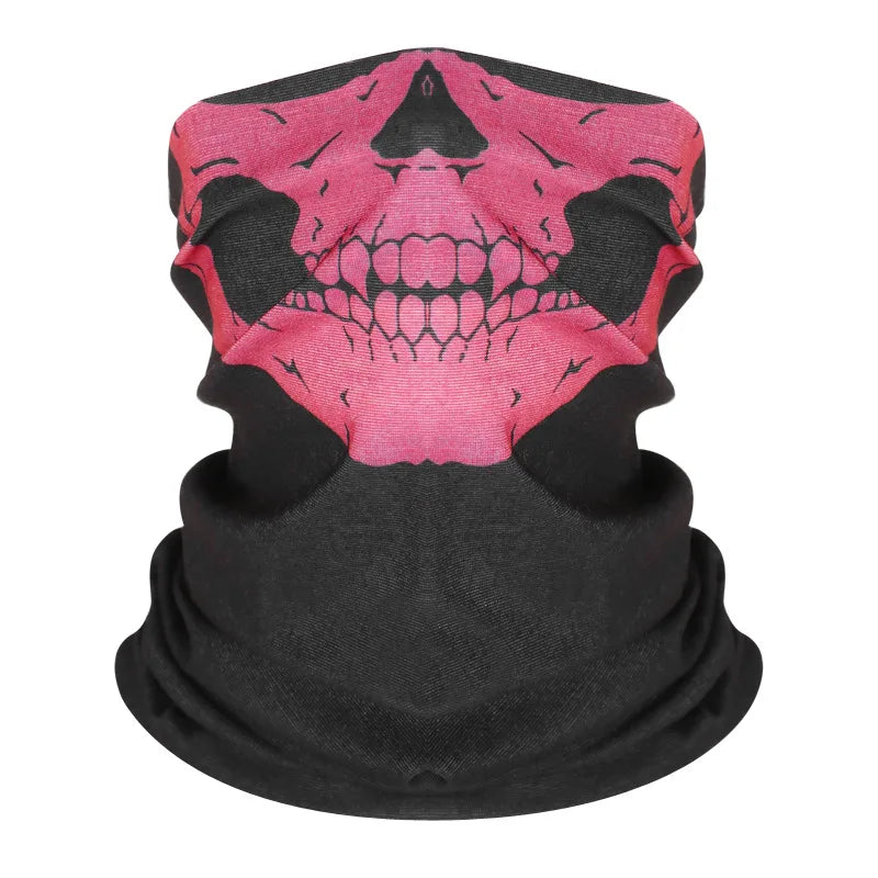 Skull Face Bandana Neck Gaiter – Breathable Outdoor Headwear for Cycling & Moto