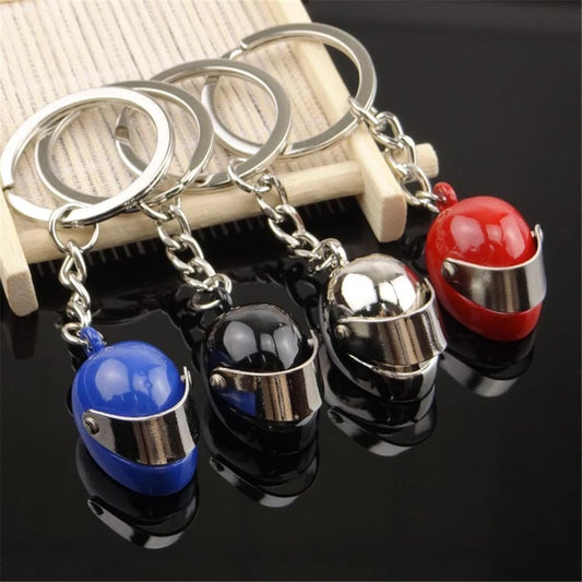Mini Motorcycle Helmet Keychain – 3D Metal Moto Helmet Key Ring