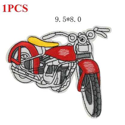 Motorcycle Punk Embroidered Patch – Cartoon Biker Clothing Accessory