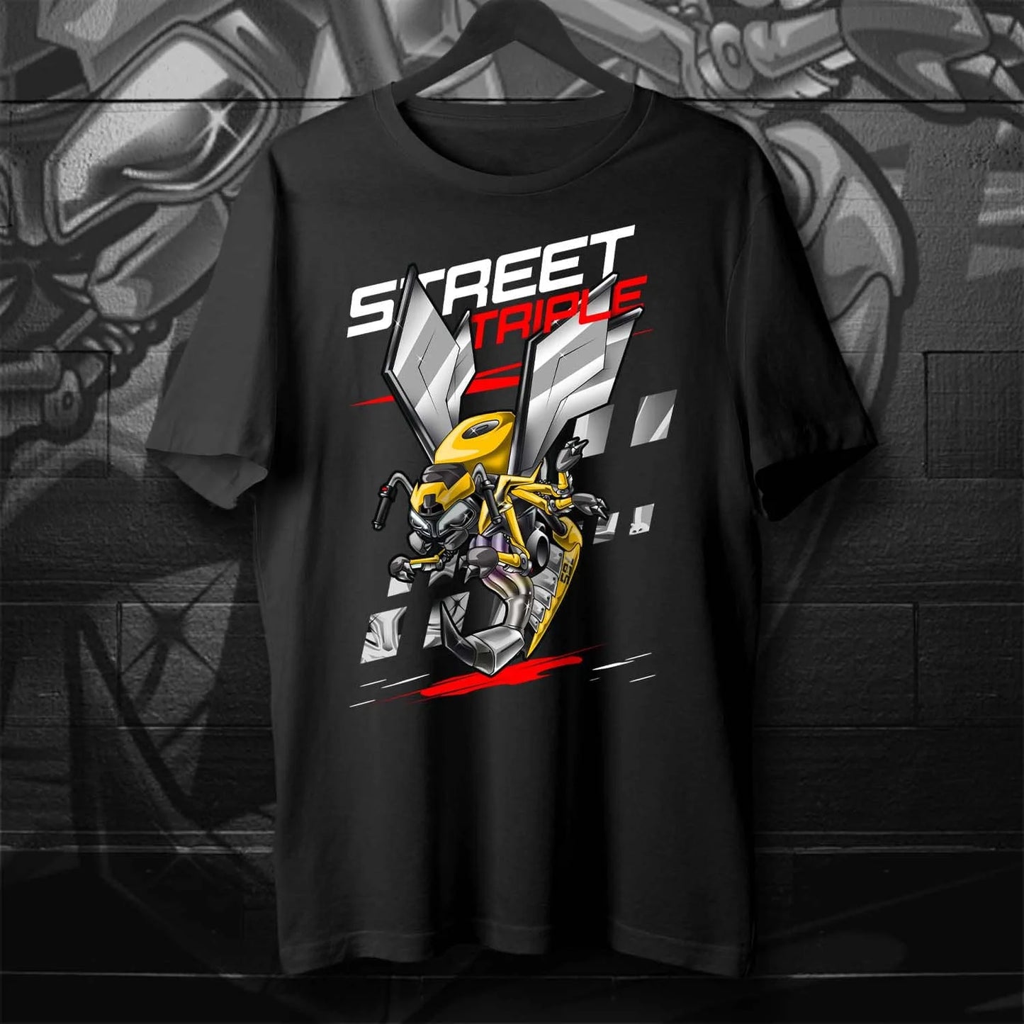 Motorcycle Wasp Graphic T-Shirt – 100% Cotton Moto Tee