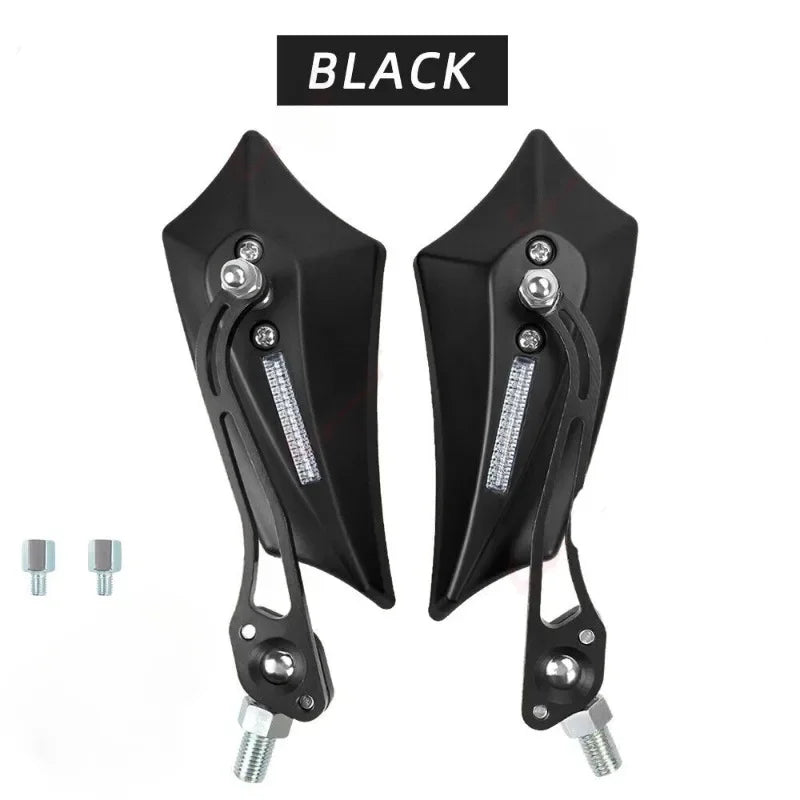 Universal Motorcycle Rearview Mirrors — 8mm & 10mm Thread | 6 Colors