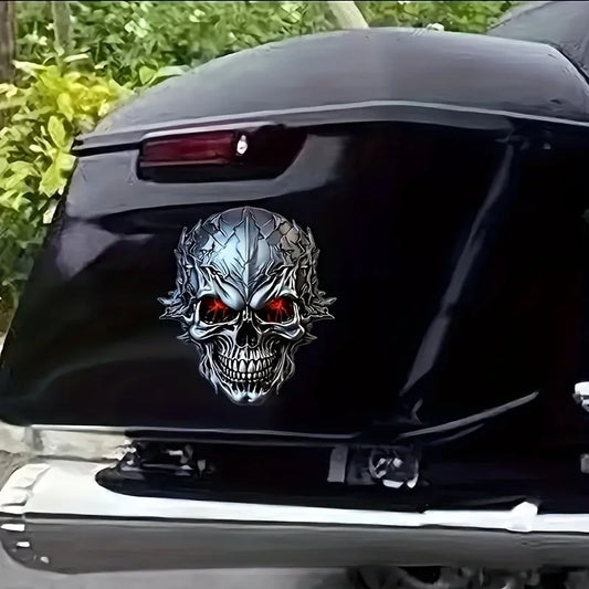 3D Metal Skull Stickers for Motorcycles – Waterproof PVC Decal