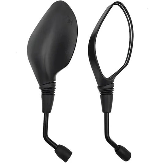 Universal Motorcycle & Scooter Rearview Mirrors — 10mm | Ball Joint Swivel | Rubber-Protected | Black